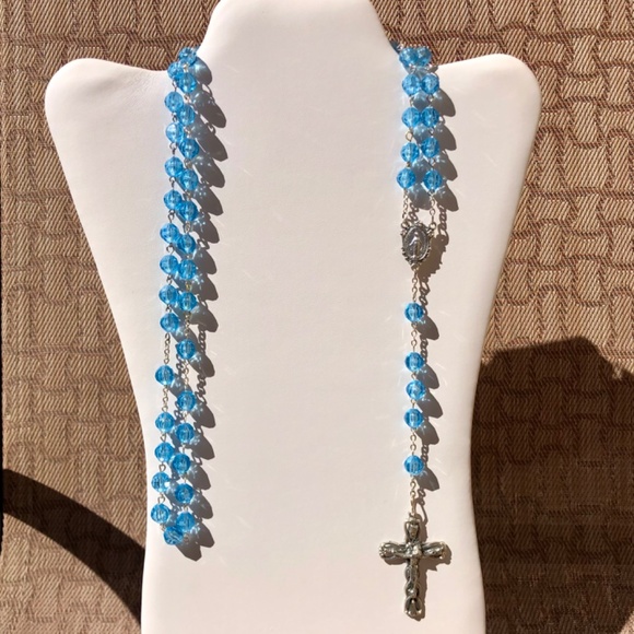 Rosary Beads - Turquoise And Silver - Picture 5 of 5